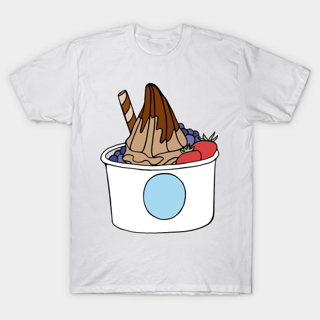 Frozen Yogurt Cup Chocolate and Fruit T-Shirt by murialbezanson